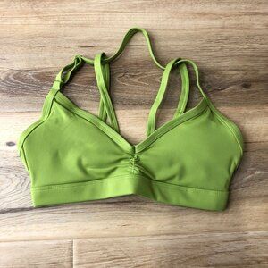 Abonlen Padded Sports Bras Women XS Green Workout Strappy Backless Bra Yoga NEW